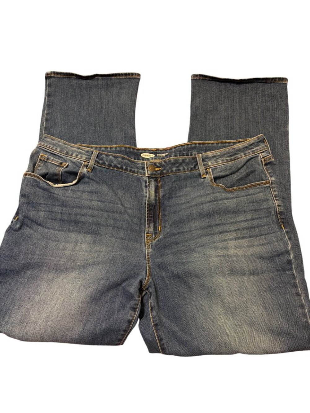 Old Navy Kicker Boot Cut Mid Rise Jeans Blue Denim Stretch Comfort Plus Size 20